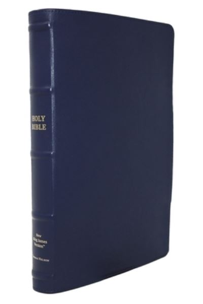 Cover for Thomas Thomas Nelson · NKJV, Thinline Reference Bible, Large Print, Premium Goatskin Leather, Blue, Premier Collection, Comfort Print Holy Bible, New King James Version (Book) (2020)