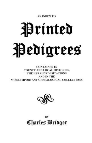 Cover for Bridger · An Index to Printed Pedigrees (Paperback Bog) (2009)