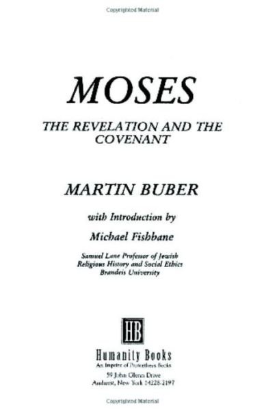 Cover for Martin Buber · Moses (Paperback Book) (1988)