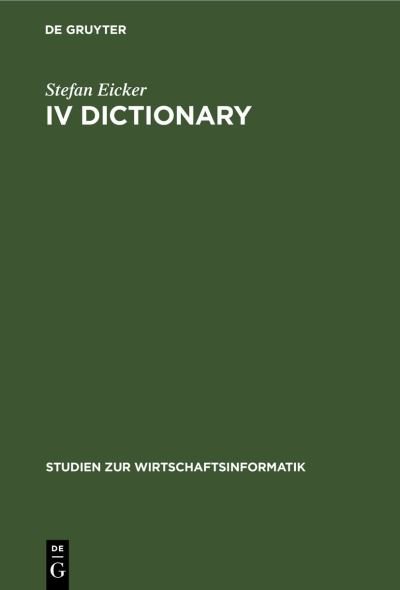Cover for Stefan Eicker · IV-Dictionary (Book) (1994)