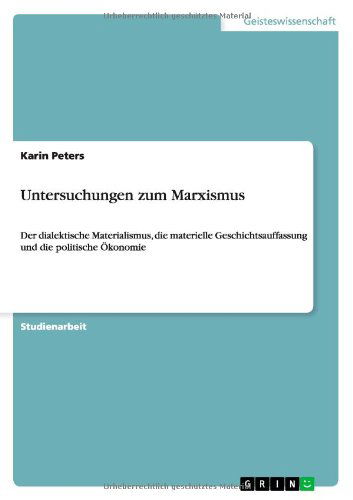 Cover for Peters · Untersuchungen zum Marxismus (Book) [German edition] (2011)