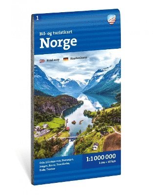 Cover for Car and tourist map Norway (Norge): 1:1 Million scale (Map) (2025)