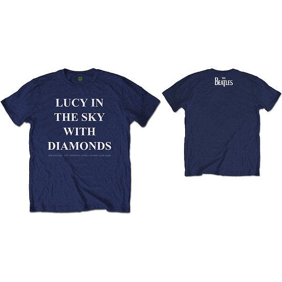 Cover for The Beatles · The Beatles Unisex T-Shirt: Lucy In The Sky With Diamonds (Back Print) (T-shirt) [size L] [Blue - Unisex edition]