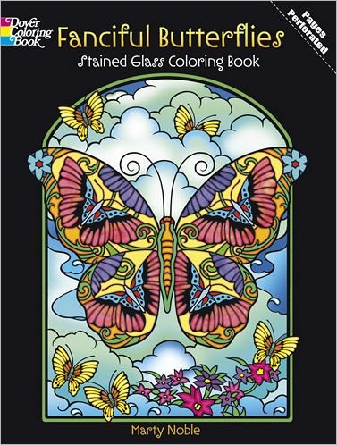 Cover for Noble Noble · Fanciful Butterflies Stained Glass Coloring Book - Dover Nature Stained Glass Coloring Book (Taschenbuch) (2013)