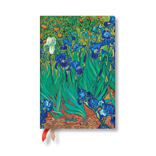 Cover for Paperblanks · Van Gogh’s Irises Mini 12-month Horizontal Hardback Dayplanner 2025 (Elastic Band Closure) - Van Gogh's Irises (Hardcover Book) (2024)