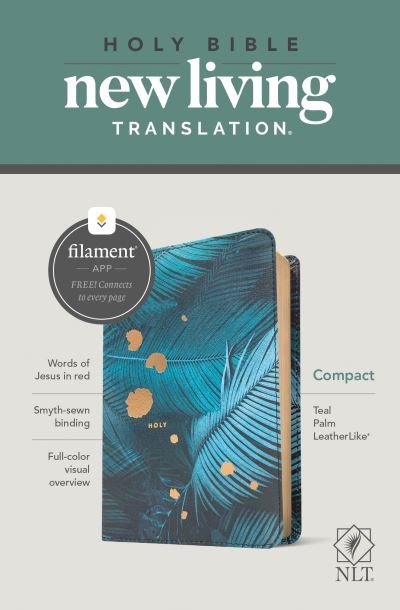 Cover for Tyndale · NLT Compact Bible, Filament Enabled Edition, Teal Palm (Lederbuch) (2021)