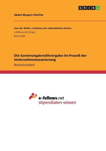 Cover for Ghaffar · Die Sanierungskreditvergabe im (Book)