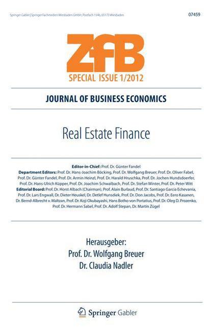 Cover for Wolfgang Breuer · Real Estate Finance - ZFB Special Issue (Paperback Book) [2012 edition] (2012)