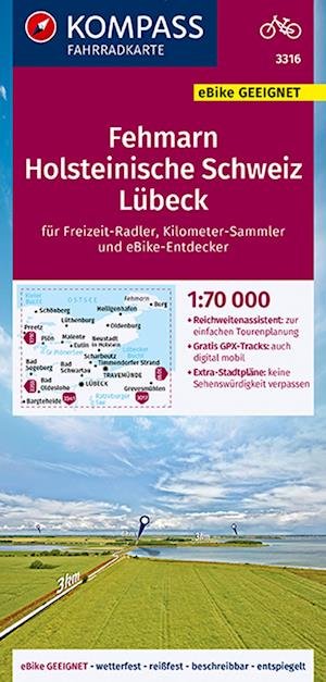 Cover for Mair-Dumont / Kompass · Kompass Wanderkarte: Kompass Fahrradkarte 3316: Fehmarn, Holsteinische Schweiz, Lübeck (Bok) (2022)