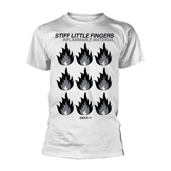 Cover for Stiff Little Fingers · Inflammable Material (White) (T-shirt) [size XL] [White edition] (2018)