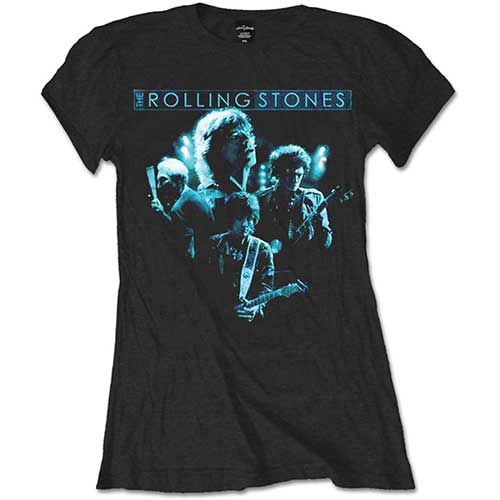 The Rolling Stones Ladies T-Shirt: Band Glow (Black) - The Rolling Stones - Fanituote - Rockoff - 5055295354500 - keskiviikko 24. huhtikuuta 2013