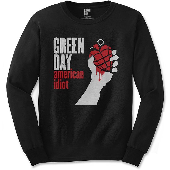 Green Day Unisex Long Sleeved T-Shirt: American Idiot - Green Day - Mercancía - Unlicensed - 5055979953500 - 