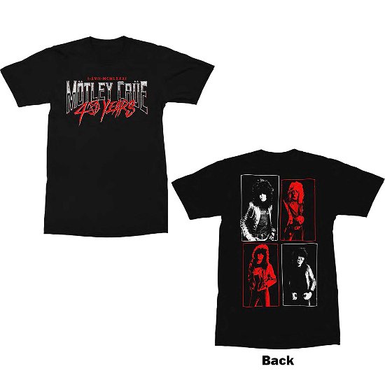 Motley Crue Unisex T-Shirt: 40 Years (Back Print) - Mötley Crüe - Merchandise -  - 5056368655500 - 