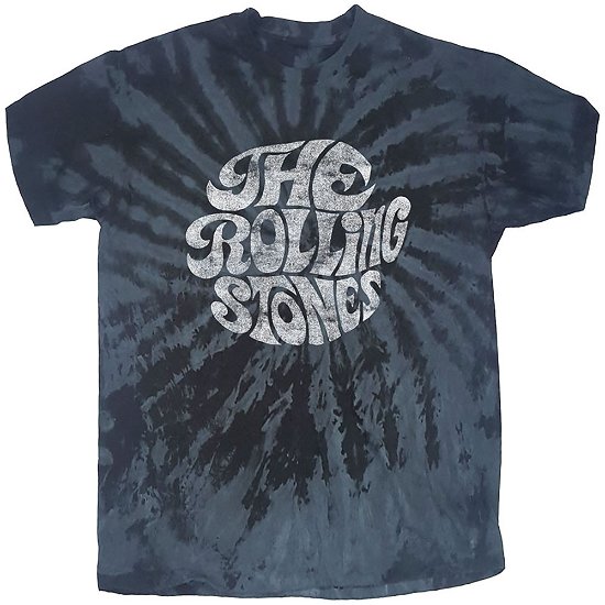 Cover for The Rolling Stones · The Rolling Stones Unisex T-Shirt: 70's Logo (Wash Collection) (T-shirt) [size S] [Black - Unisex edition]