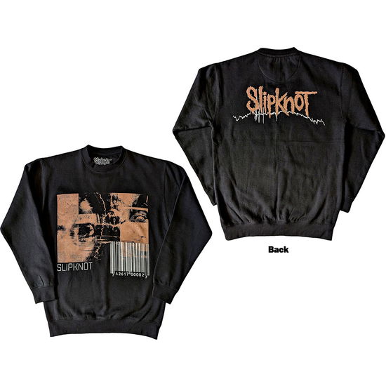 Slipknot Unisex Sweatshirt: The End, So Far Faces & Barcode (Back Print) - Slipknot - Gadżety -  - 5056737293500 - 10 października 2024