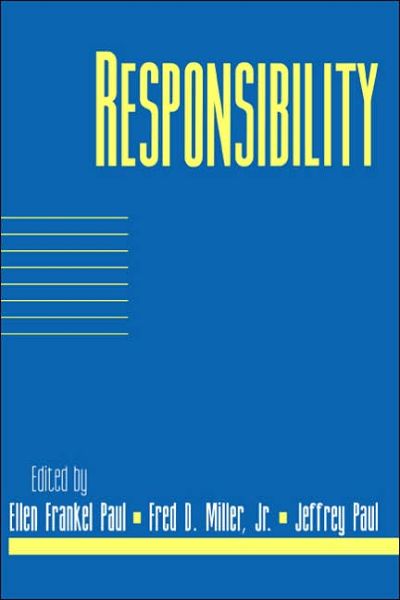 Cover for Ellen Frankel Paul · Responsibility: Volume 16, Part 2 - Social Philosophy and Policy (Taschenbuch) (1999)