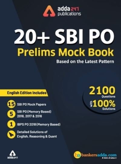 Cover for Adda247 · SBI PO 2019 Prelims Mocks Papers (English Printed Edition) SBI Special (Pocketbok) (2019)