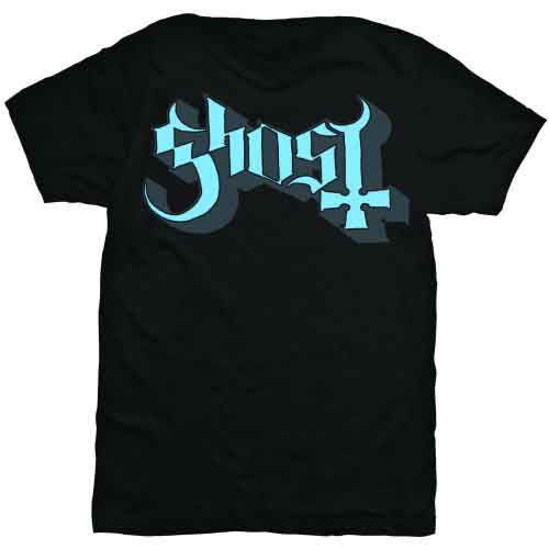 Ghost Unisex T-Shirt: Blue / Grey Keyline Logo - Ghost - Fanituote - Global - Apparel - 5055295344501 - keskiviikko 8. tammikuuta 2020