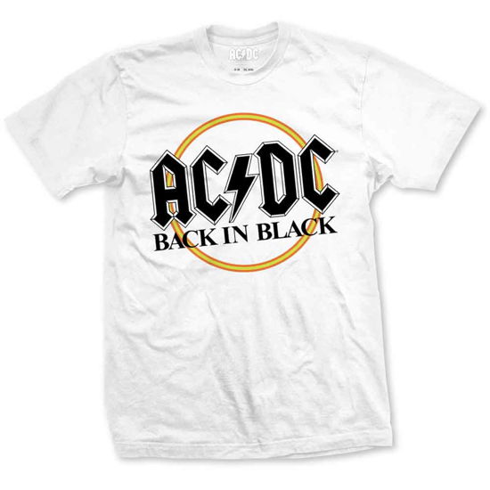 Cover for AC/DC · AC/DC Unisex T-Shirt: Back in Black (White) (T-shirt) [size M] [White - Unisex edition] (2016)