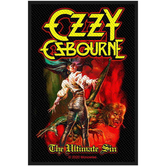 Ozzy Osbourne Standard Woven Patch: The Ultimate Sin - Ozzy Osbourne - Merchandise - PHD - 5056365703501 - 20. juli 2020