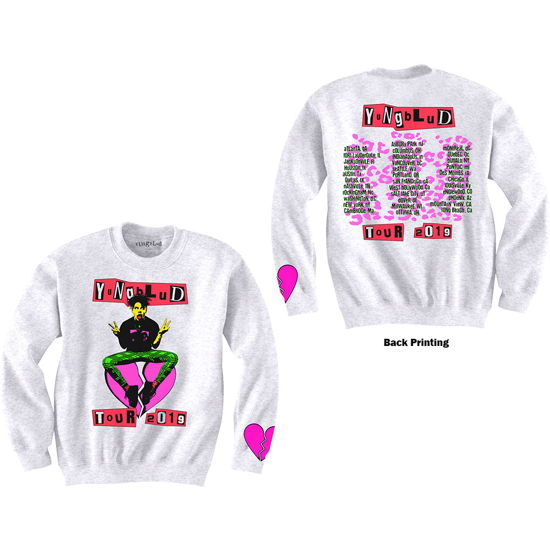 Cover for Yungblud · Yungblud Unisex Sweatshirt: Tour (Back &amp; Sleeve Print) (TØJ) [size XS] [White - Unisex edition]