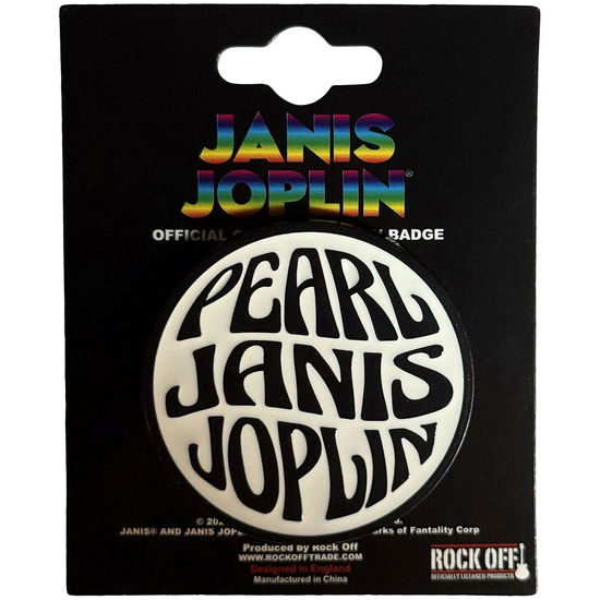 Cover for Janis Joplin · Janis Joplin Pin Badge: Pearl Emblem Mono (Anstecker) (2025)