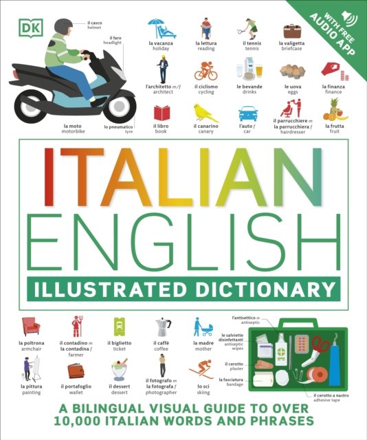 Cover for Dk · Italian English Illustrated Dictionary: A Bilingual Visual Guide to Over 10,000 Italian Words and Phrases (Paperback Book) (2023)