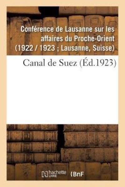 Cover for Affaires Du Proche-Orient · Canal de Suez (Paperback Bog) (2018)