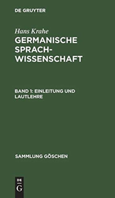 Cover for Hans Krahe · Einleitung und Lautlehre (Hardcover Book) (1963)