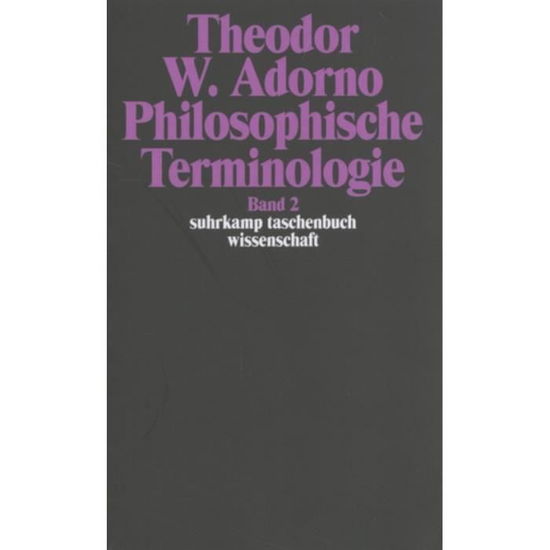 Cover for Theodor W. Adorno · Suhrk.TB.Wi.0050 Adorno Phil.Terminol.2 (Bok)