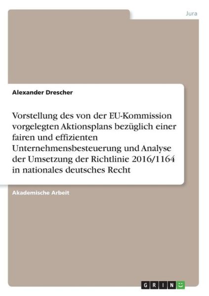 Cover for Drescher · Vorstellung des von der EU-Kom (Book)