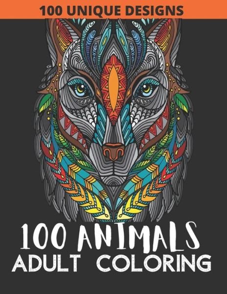 Cover for Sa Book House · 100 Animals Adult Coloring Book (Paperback Bog) (2020)
