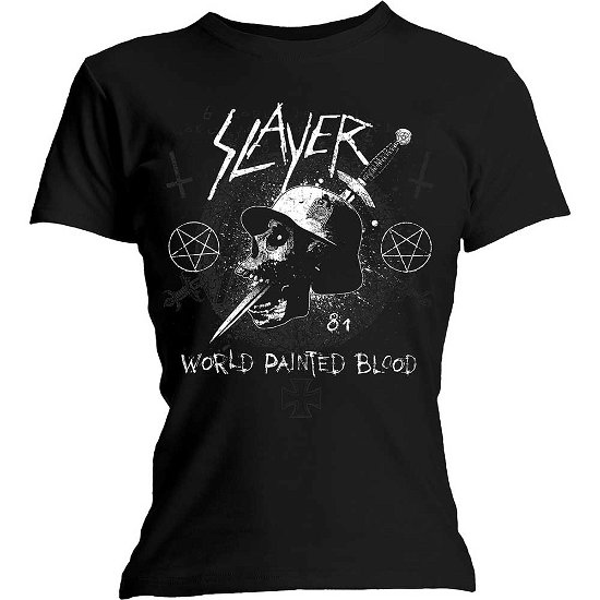 Slayer Ladies T-Shirt: Dagger Skull - Slayer - Produtos - Global - Apparel - 5056170621502 - 