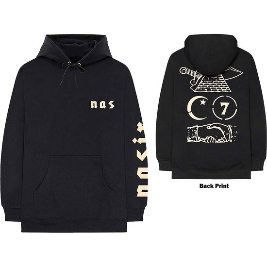 Nas Unisex Pullover Hoodie: Symbols (Back Print) - Nas - Merchandise -  - 5056170663502 - 