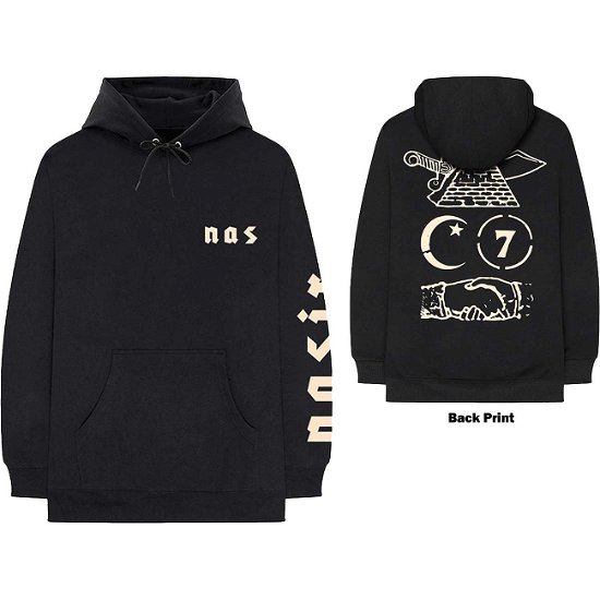 Cover for Nas · Nas Unisex Pullover Hoodie: Symbols (Back Print) (Hoodie) [size S] [Black - Unisex edition]