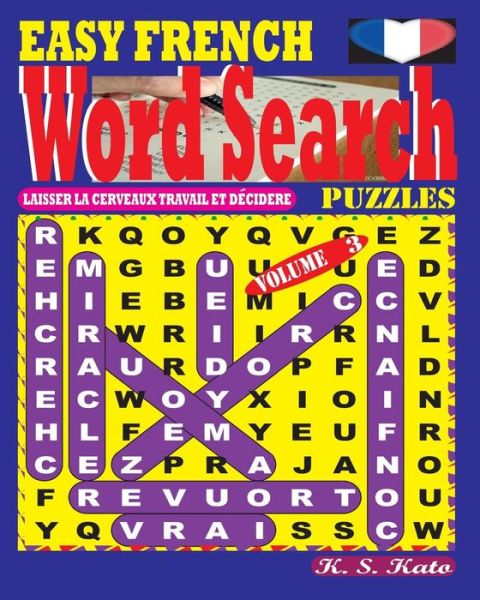 Cover for K S Kato · EASY FRENCH Word Search Puzzles. Vol. 3 (Paperback Book) (2017)