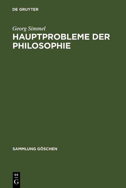 Cover for Georg Simmel · Samml.Gö.02235 Simmel.Hauptp.Philos. (Book) [German, 0009-9. Unver Nd. Au edition] (1989)