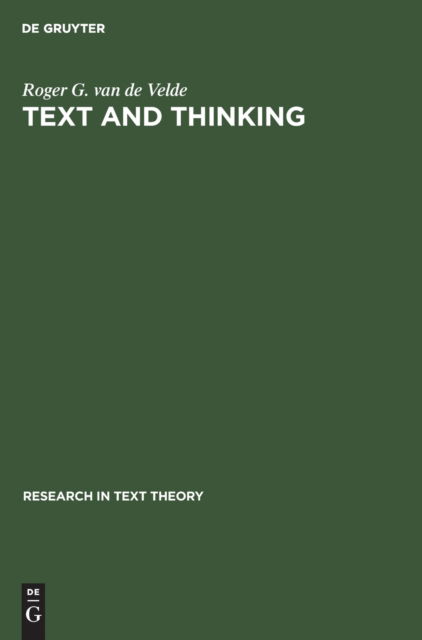 Cover for Roger G. van de Velde · Text and thinking (Bok) (1992)