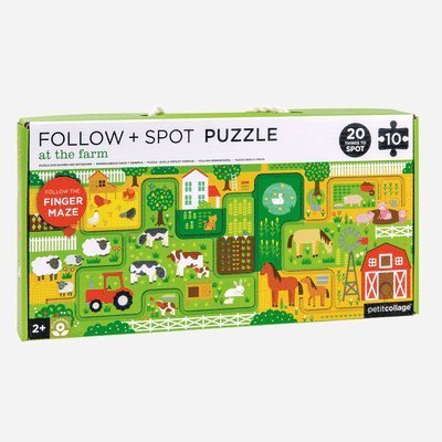 Cover for Petit Collage · At the Farm Follow + Spot Puzzle (Jigsaw Puzzle) (2021)