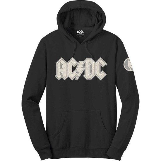 AC/DC Unisex Pullover Hoodie: Logo & Angus (Applique Motifs) - AC/DC - Merchandise - MERCHANDISE - 5056170666503 - 30. december 2019