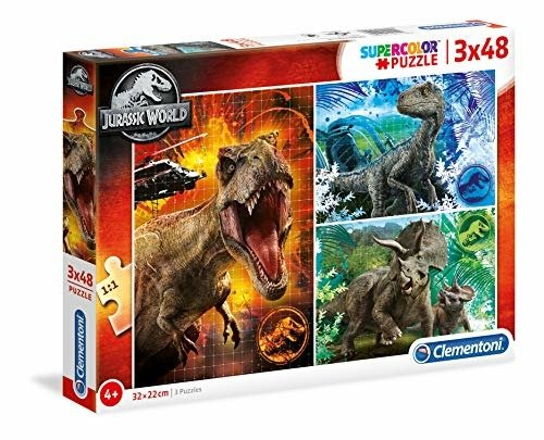 Puslespil Jurassic World, 3x48 brikker - Clementoni - Brettspill - Clementoni - 8005125252503 - 2. oktober 2023