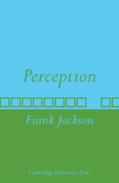 Cover for Frank Jackson · Perception: A representative theory (Hardcover Book) (1977)