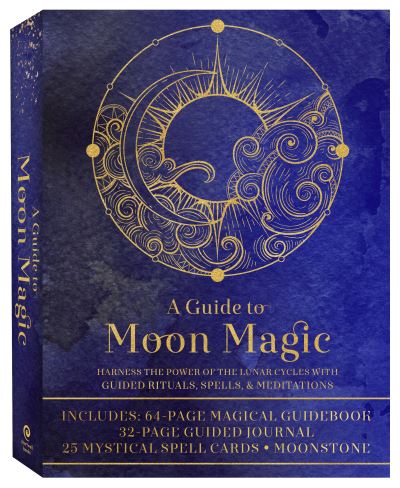 Cover for Aurora Kane · A Guide to Moon Magic Kit: Harness the Power of the Lunar Cycles with Guided Rituals, Spells, &amp; Meditations-Includes: 64-page Magical Guidebook, 32-page Guided Journal, 25 Mystical Spell Cards, Moonstone (Book) (2022)