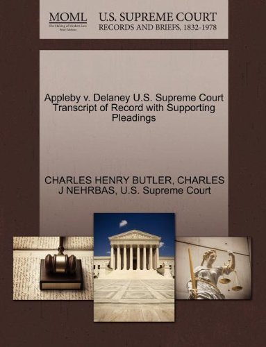 Cover for Charles J Nehrbas · Appleby V. Delaney U.s. Supreme Court Transcript of Record with Supporting Pleadings (Pocketbok) (2011)