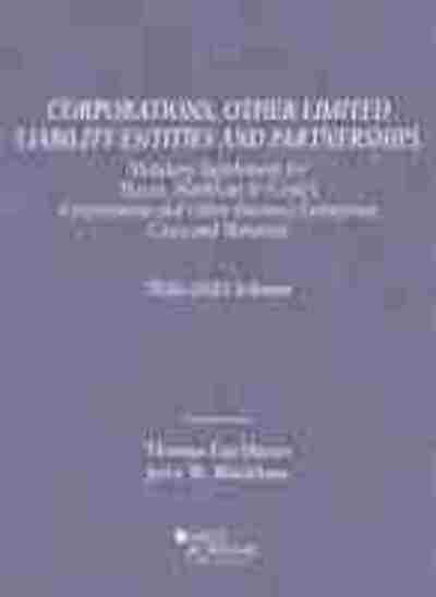 Cover for Thomas Lee Hazen · Corporations, Other Limited Liability Entities and Partnerships, Statutory and Documentary Supplement, 2020-2021 - Selected Statutes (Paperback Book) (2020)