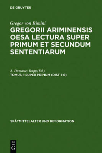 Cover for A Damasus Trapp · Gregor von Rimini:Gregorii Ariminensis. (Book) (1981)
