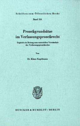 Cover for Engelmann · Prozeßgrundsätze im Verfassun (Book) (1977)