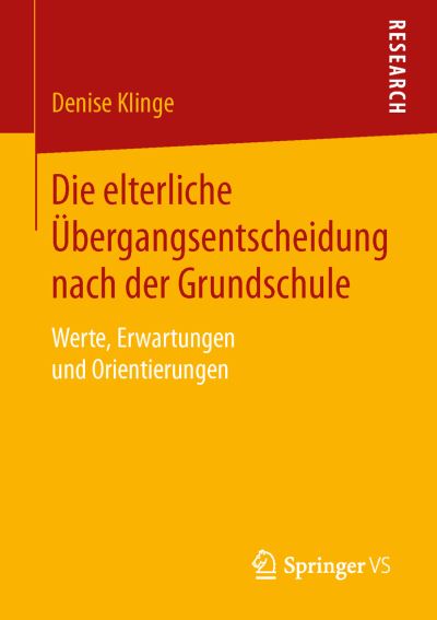 Cover for Klinge · Die elterliche Übergangsentschei (Book) (2016)