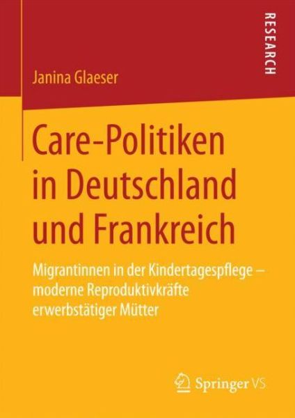 Cover for Glaeser · Care Politiken in Deutschland und Frankreich (Book) [1. Aufl. 2018 edition] (2017)