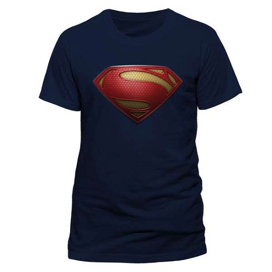 Superman Man Of Steel: Textured Logo (T-Shirt Unisex Tg. S) - Superman - Gadżety -  - 5054015036504 - 